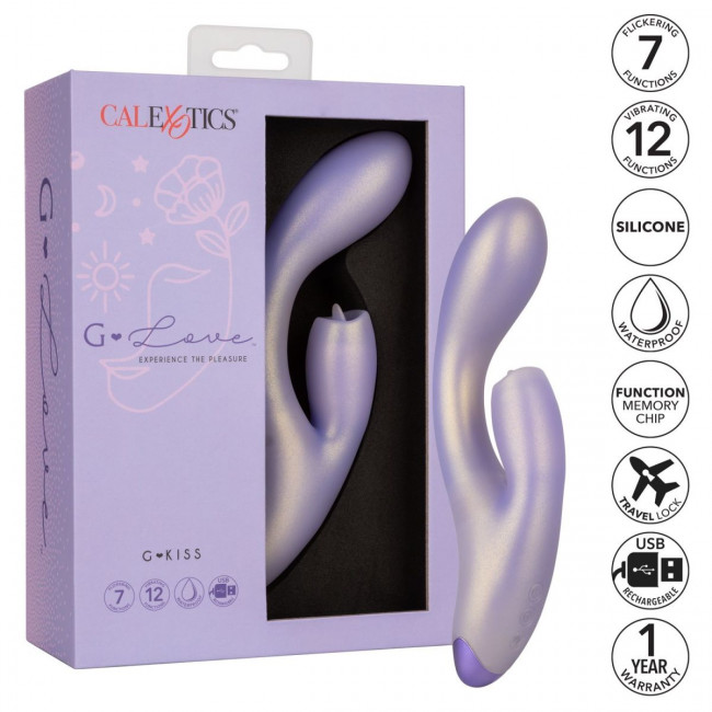 Сиреневый вибратор-кролик GKiss - 19 см. Сиреневый вибратор-кролик GKiss - 19 см.