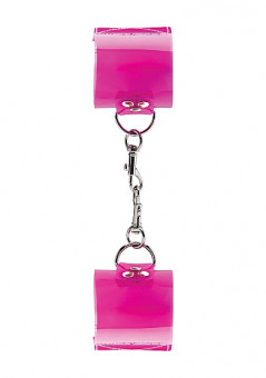 Розовые наручникиTranslucent Handcuffs with Velcro, Shots Media BV