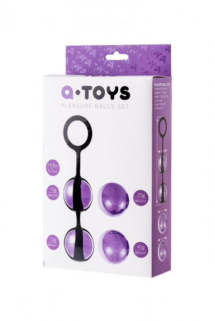 Фиолетово-чёрный набор вагинальных шариков TOYFA A-toys, A-toys