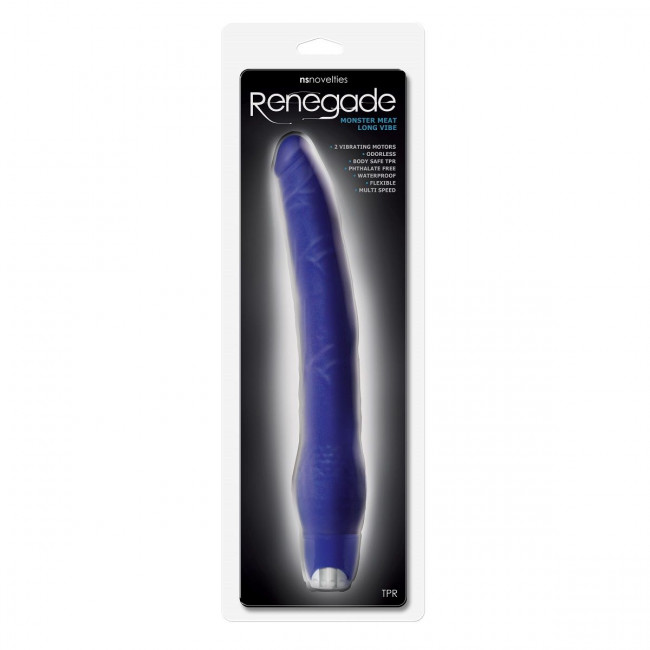 Длинный синий вибратор Monster Meat Long Vibe - 30,5 см., NS Novelties Длинный синий вибратор Monster Meat Long Vibe - 30,5 см., NS Novelties