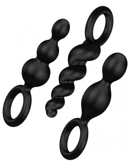 Набор чёрных анальных цепочек Satisfyer Plugs, Satisfyer
