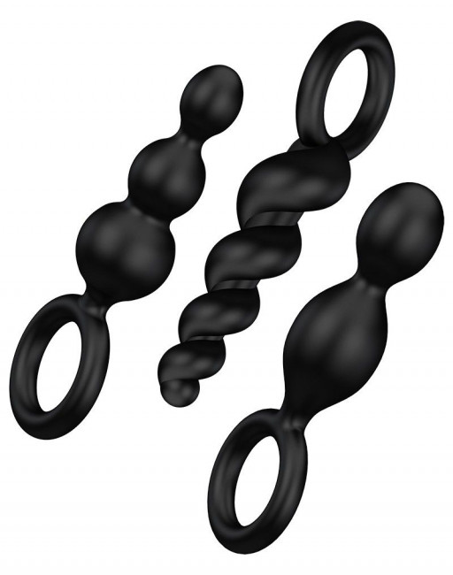 Набор чёрных анальных цепочек Satisfyer Plugs, Satisfyer