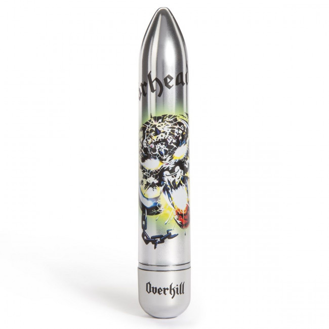 Вибратор Motorhead Overkill 7 Function Power Vibrator с принтом - 18 см., Motorhead