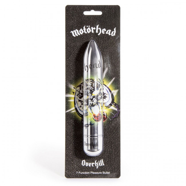 Вибратор Motorhead Overkill 7 Function Power Vibrator с принтом - 18 см., Motorhead
