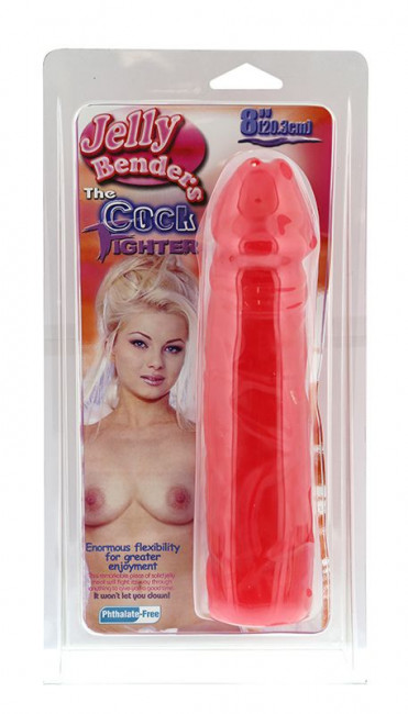 Классический реалистичный по форме фаллоимитатор JELLY BENDERS THE COCK FIGHTER 8 PINK - 20,2 см., NMC