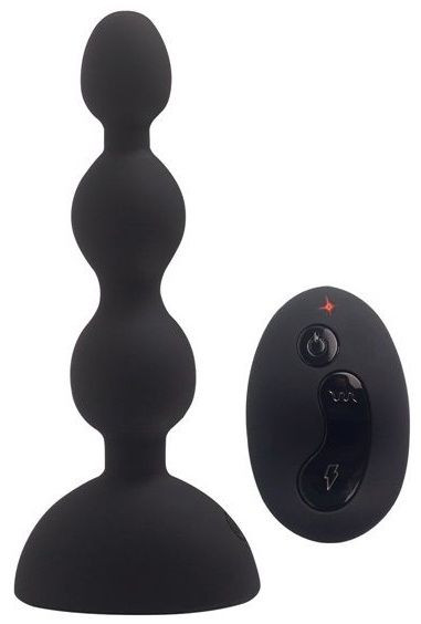 Черный анальный вибростимулятор Anal Beads S с пультом ДУ - 14,5 см. Черный анальный вибростимулятор Anal Beads S с пультом ДУ - 14,5 см.