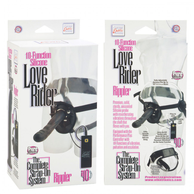 Страпон с вибрацией Love Rider Rippler - 18,5 см., California Exotic Novelties