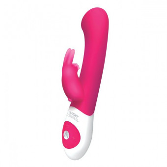 Розовый стимулятор G-точки с клиторальным отростком The G-spot Rabbit - 22 см., The Rabbit Company
