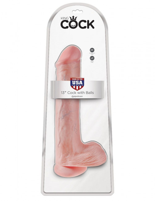 Телесный фаллоимитатор на присоске 13" Cock with Balls - 35,6 см., Pipedream Телесный фаллоимитатор на присоске 13" Cock with Balls - 35,6 см., Pipedream