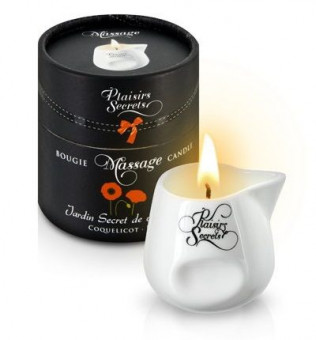 Массажная свеча с ароматом мака Jardin Secret De Provence Coquelicot - 80 мл., Plaisir Secret