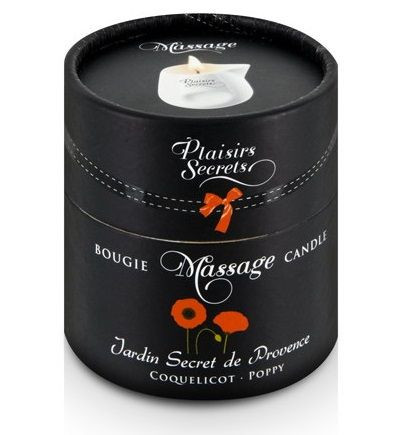 Массажная свеча с ароматом мака Jardin Secret De Provence Coquelicot - 80 мл., Plaisir Secret