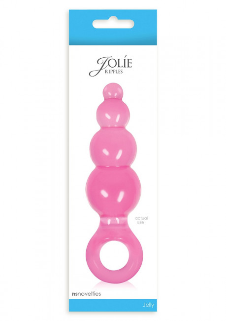 Большая розовая анальная пробка Jolie - Ripples, NS Novelties