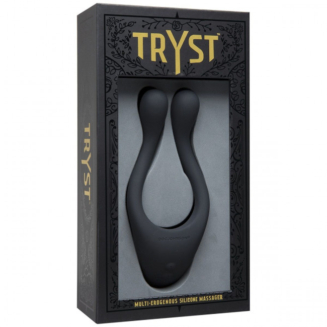 Чёрный вибромассажер для пар TRYST Multi Erogenous Zone Massager, Doc Johnson