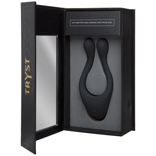 Чёрный вибромассажер для пар TRYST Multi Erogenous Zone Massager, Doc Johnson