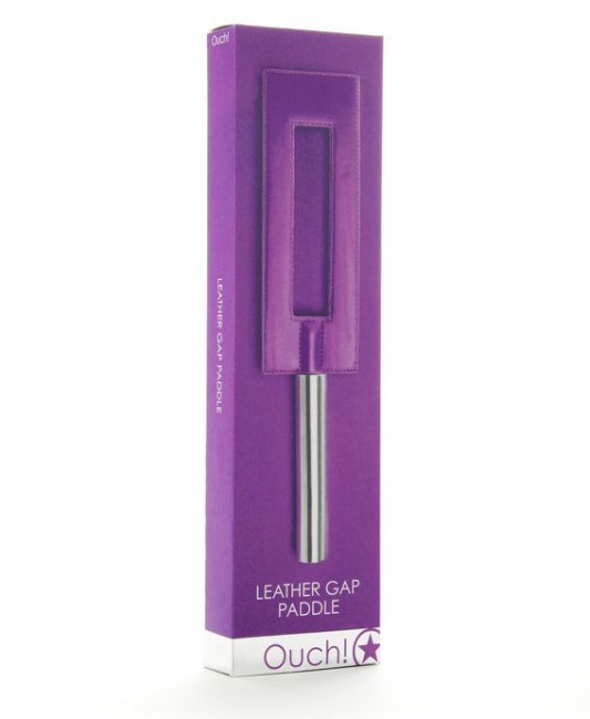 Фиолетовая шлёпалка Leather Gap Paddle - 35 см., Shots Media BV