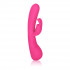 Розовый вибромассажер Impress Rabbit со стимуляцией клитора - 18 см., California Exotic Novelties