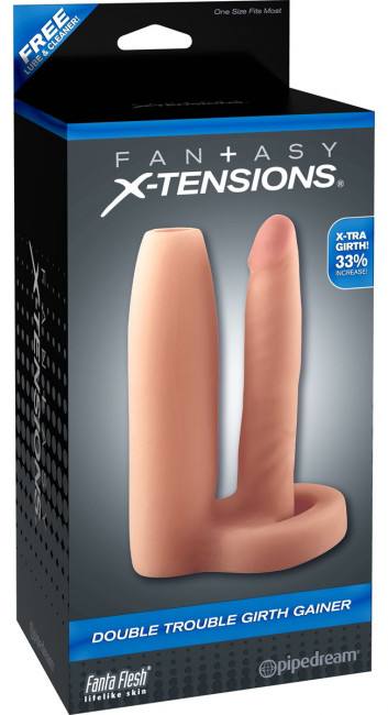 Телесная насадка с анальным фаллосом Double Trouble Girth Gainer - 15,2 см., Pipedream Телесная насадка с анальным фаллосом Double Trouble Girth Gainer - 15,2 см., Pipedream