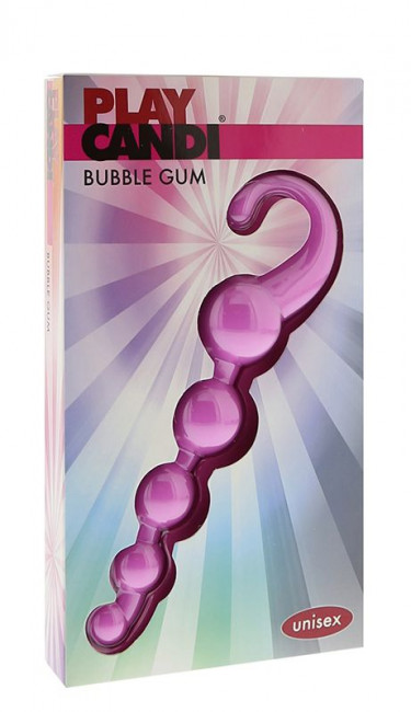 Розовая анальная цепочка PLAY CANDI BUBBLE GUM - 17 см., Seven Creations
