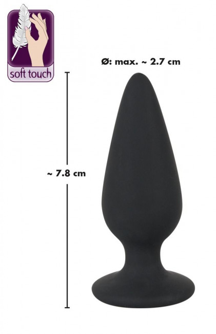 Черная анальная втулка Heavy Plug Small - 7,8 см., Orion
