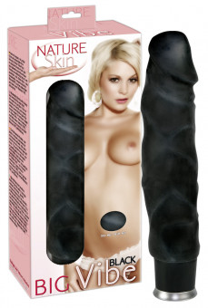 Вибратор-реалистик Nature Skin Big Vibe Black - 22 см., Orion