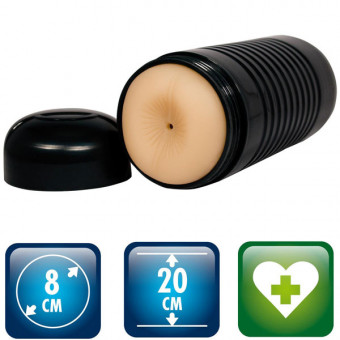 Мастурбатор в колбе в виде ануса Playpal Tango Black Anus, Toy Joy