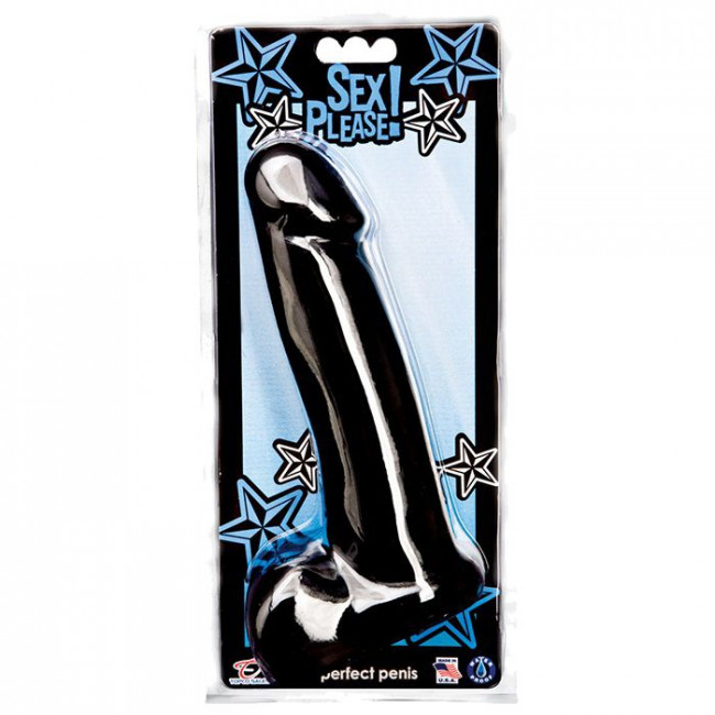 Чёрный фаллоимитатор Sex Please! Perfect Penis - 18 см., Topco Sales Чёрный фаллоимитатор Sex Please! Perfect Penis - 18 см., Topco Sales