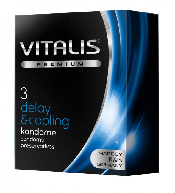 Презервативы VITALIS PREMIUM delay & cooling с охлаждающим эффектом - 3 шт., R&S GmbH Презервативы VITALIS PREMIUM delay & cooling с охлаждающим эффектом - 3 шт., R&S GmbH