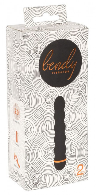 Чёрный вибратор Bendy Wavy с волнами на тельце - 17 см., Orion