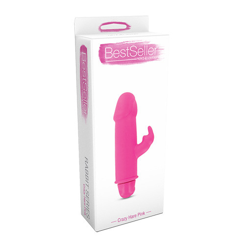 Розовый вибратор с зайчиком у основания RABBIT CRAZY HARE - 15,5 см., Toyz4lovers Розовый вибратор с зайчиком у основания RABBIT CRAZY HARE - 15,5 см., Toyz4lovers