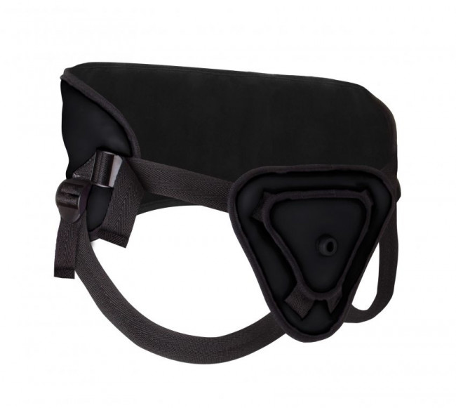 Чёрный страпон Deluxe Silicone Strap On 10 Inch - 25,5 см., Shots Media BV