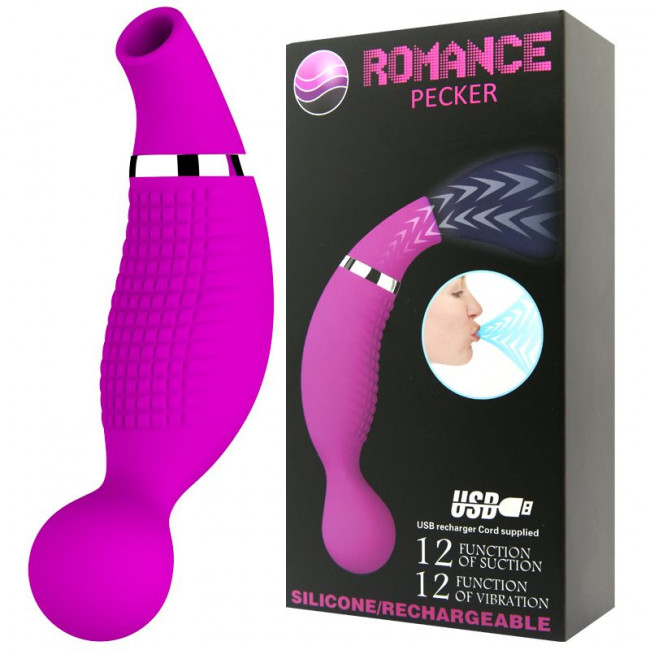 Двусторонний стимулятор Romance Pecker - с вибрацией и функцией всасывания, Baile