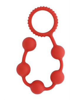 Красная анальная цепочка MENZSTUFF BUTT BEADS - 23 см., Dream Toys