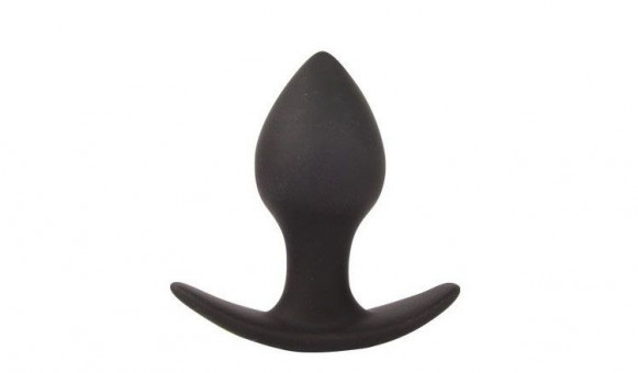 Чёрная анальная пробка с широким основанием Sex Expert - 8 см., Bior toys
