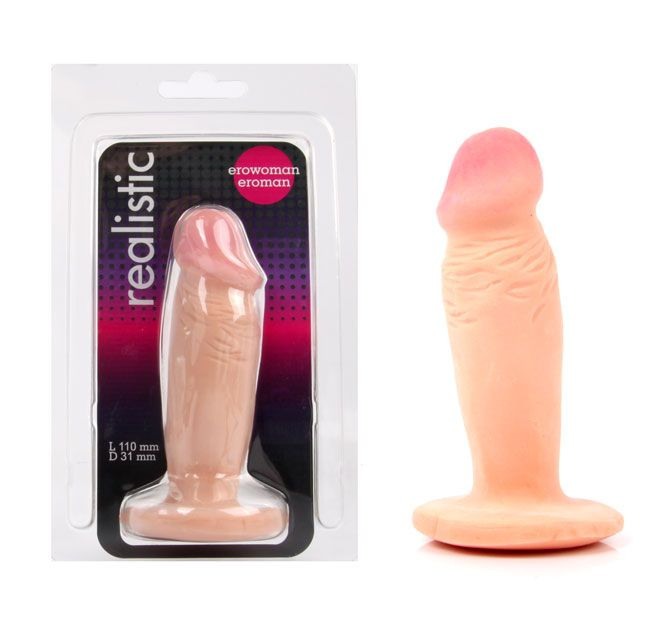 Телесный анальный фаллоимитатор из киберкожи - 11 см., Bior toys