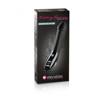 Вибратор с электростимуляцией Tickling Truman Black Edition - 27 см., MyStim