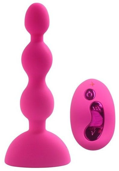 Розовый анальный вибростимулятор Anal Beads S с пультом ДУ - 14,5 см. Розовый анальный вибростимулятор Anal Beads S с пультом ДУ - 14,5 см.