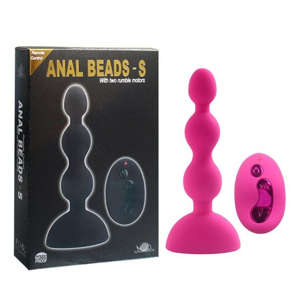 Розовый анальный вибростимулятор Anal Beads S с пультом ДУ - 14,5 см. Розовый анальный вибростимулятор Anal Beads S с пультом ДУ - 14,5 см.