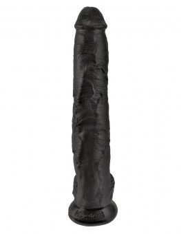 Чёрный фаллоимитатор-гигант 14" Cock with Balls - 37,5 см., Pipedream