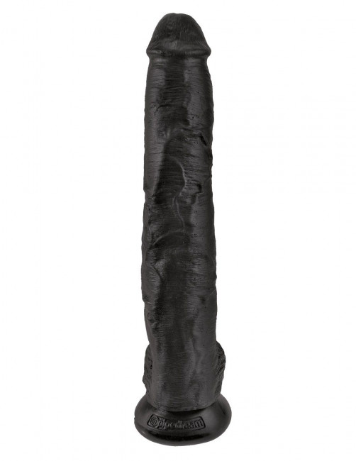 Чёрный фаллоимитатор-гигант 14" Cock with Balls - 37,5 см., Pipedream