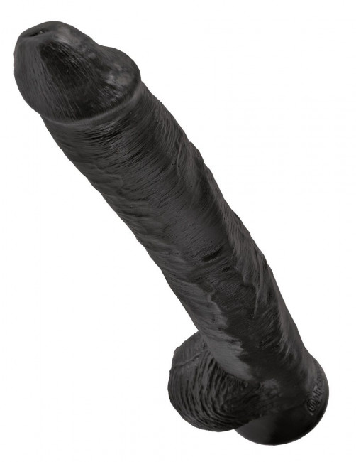 Чёрный фаллоимитатор-гигант 14" Cock with Balls - 37,5 см., Pipedream