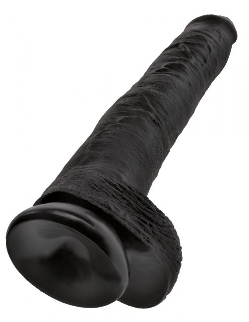 Чёрный фаллоимитатор-гигант 14" Cock with Balls - 37,5 см., Pipedream