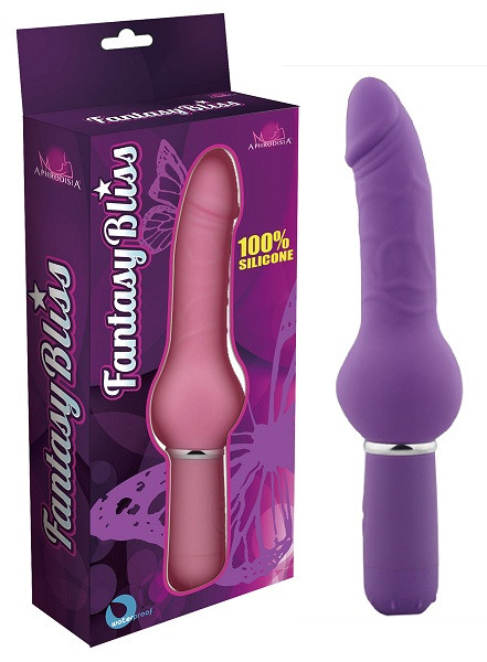 Фиолетовый реалистичный вибратор с ограничителем Curvy Dong - 20,5 см., Howells