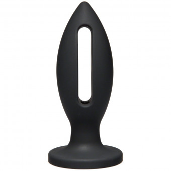 Чёрная анальная пробка Kink Wet Works Lube Luge Premium Silicone Plug 5" - 12,7 см., Doc Johnson
