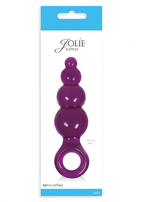 Большая фиолетовая анальная пробка Jolie - Ripples, NS Novelties