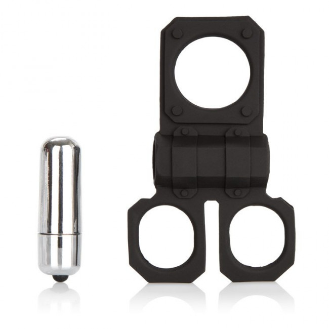 Эрекционное кольцо с вибрацией Silicone Lovers Gear Ball Spreader Enhancer с подхватами для мошонки, California Exotic Novelties Эрекционное кольцо с вибрацией Silicone Lovers Gear Ball Spreader Enhancer с подхватами для мошонки, California Exotic Novelties