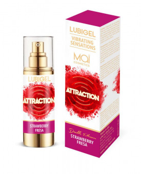 Интимный гель с эффектом вибрации и ароматом клубники - 30 мл., Mai cosmetics