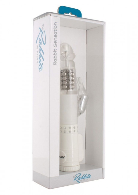 Белый вибратор RABBIT SENSATION VIBRATOR - 24 см., Toy Joy Белый вибратор RABBIT SENSATION VIBRATOR - 24 см., Toy Joy
