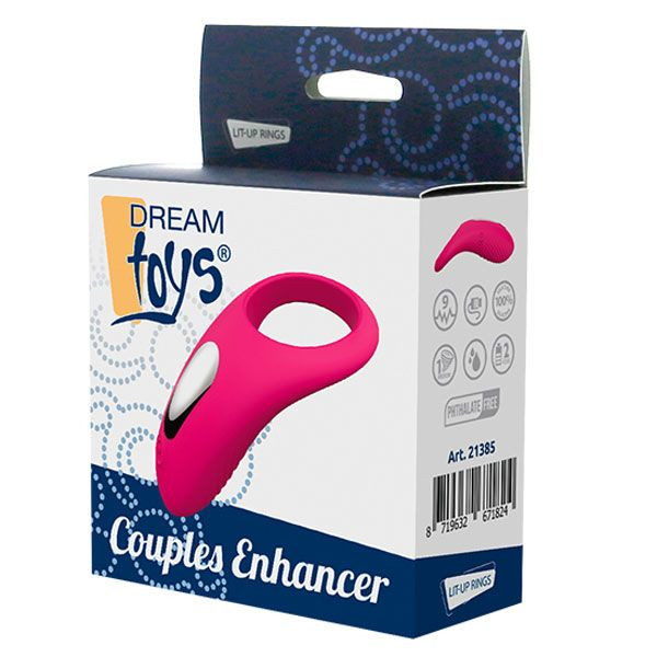 Розовое перезаряжаемое виброкольцо COUPLES ENHANCER, Dream Toys