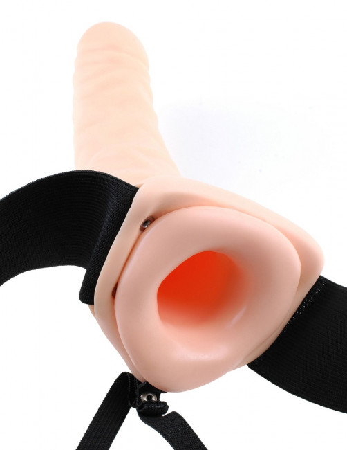 Полый страпон 8" Hollow Strap-On телесного цвета - 19 см., Pipedream