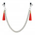 Зажимы на соски с красными кистями Tassel Nipple Clamp With Chain Зажимы на соски с красными кистями Tassel Nipple Clamp With Chain
